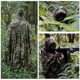 3D Leaves Camouflage Ghillie Suits, Woodland Poncho, Manto, Roupa ao ar livre para Caça, Tiro, Wildlife Bird Watch - Image 2