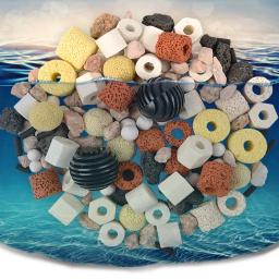 Material De Filtro De Tanque De Peixe De Carbono Ativado, Limpeza De Água Natural, Bola Bioquímica, Anel De Cerâmica, Pedra Vulcânica Do Aquário - Image 1