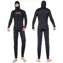 Camuflagem com capuz 2 peças Neoprene Wetsuit para mergulho, ternos de caça subaquática, manter quente, 3.5mm, 5mm, 7mm - Image 6