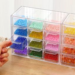 Caixa De Armazenamento De Frisada Compartimento Transparente, Grande Capacidade Gaveta Acrílica, Caixa De Exposição Artesanal DIY Arroz Bead Jóias, Ins Estilo - Image 4