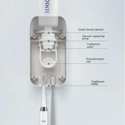 Espremedor automático de dispensador de pasta de dente, de alta qualidade, com suporte de escova de dentes, montagem na parede, conjuntos de acessórios de banheiro - Image 5