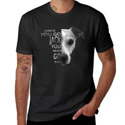 T-shirt Jack terrier para o amante do cão, roupa engraçada e vintage, uma vez que você vai jack você nunca mais volta, para homens - Image 1