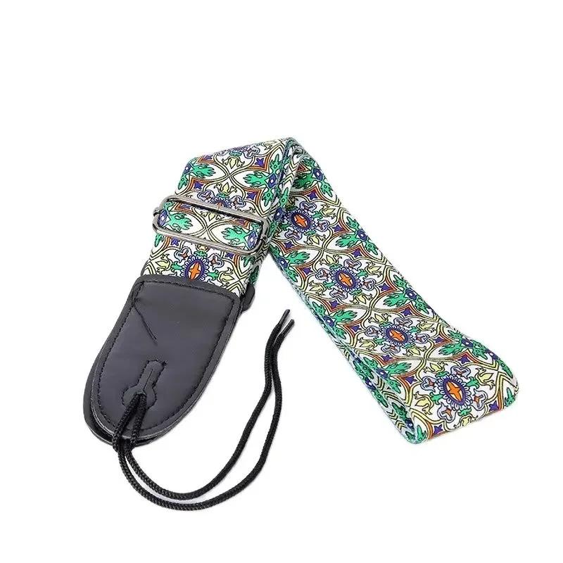 Correia de guitarra multi estilo para guitarra acústica, Correias de impressão coloridas ajustáveis, baixo elétrico - Image 1
