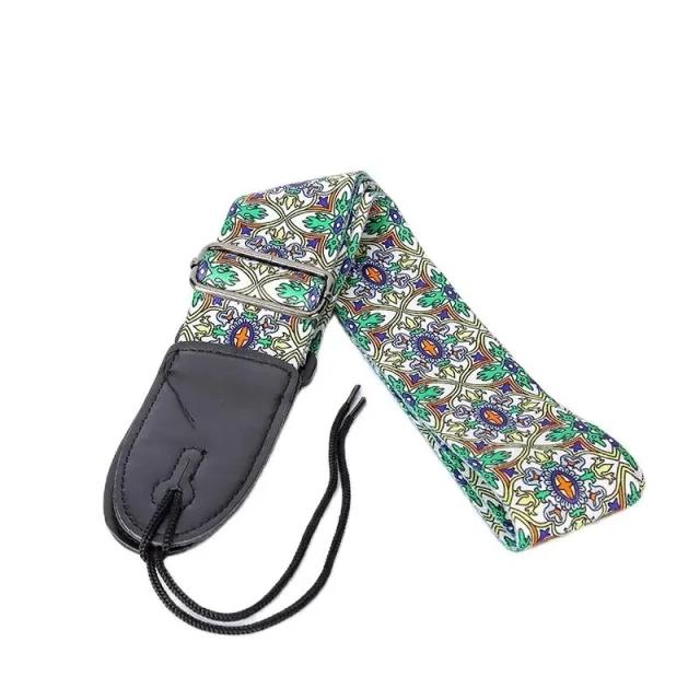 Correia de Guitarra Acústica Estilo Único com Impressão Colorida e Ajuste Personalizável para Baixo Elétrico