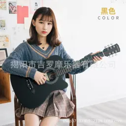 Violão Acústico para Estudantes, Iniciante Prática, Feminino e Masculino, 38 ", 10 Cores - Image 2