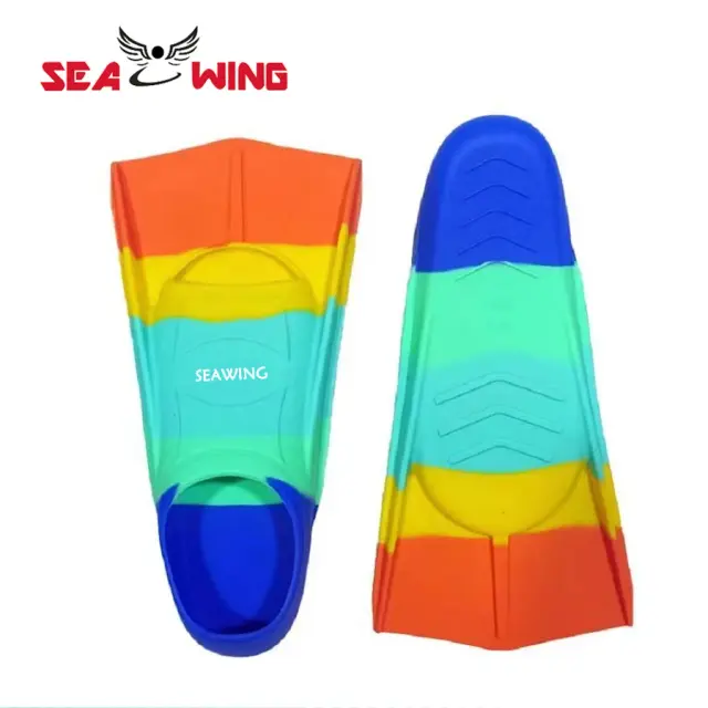 Nadadeiras Coloridas para Treinamento de Natação e Sapo de Sil silicone Macio para Mergulho no Verão