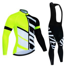 Nova equipe outono conjunto camisa de ciclismo ropa ciclismo dos homens manga longa roupas bicicleta mtb maillot estrada babadores uniforme - Image 1