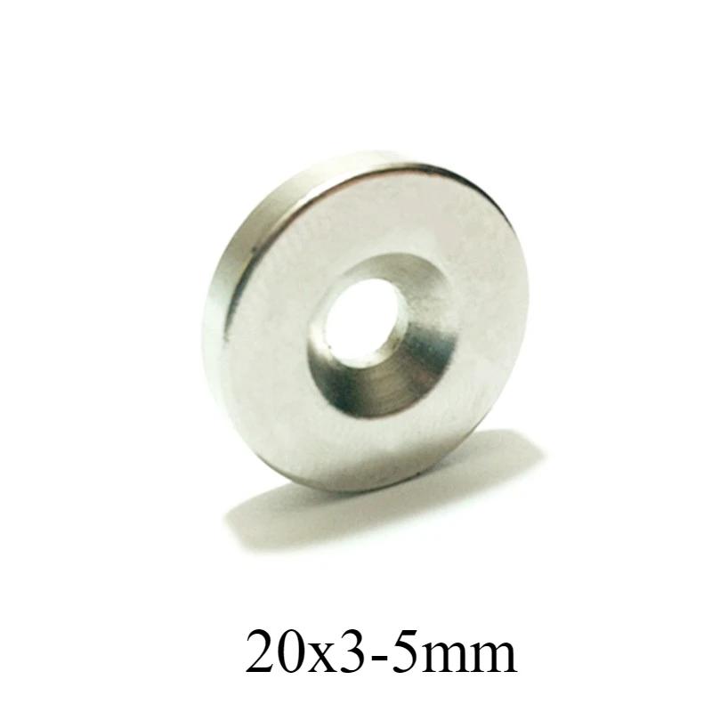 Ímãs poderosos de disco forte, 20x3-5mm, para geladeira, construção diy, educação científica, 20x3 buraco 5mm 20*3-5 20x3-5 - Image 1