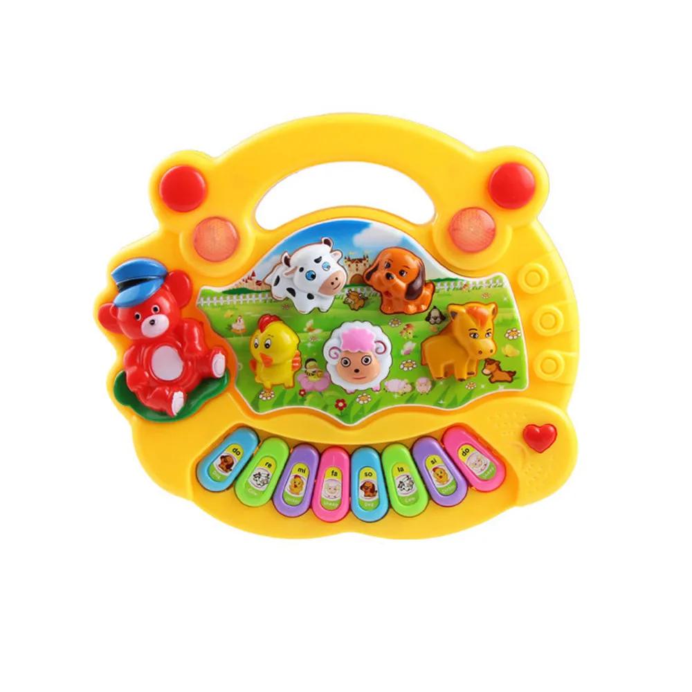 Brinquedo musical do bebê com som animal, teclado piano infantil, instrumento elétrico piscando música, primeiros brinquedos educativos para crianças - Image 1