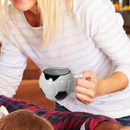 Engraçado futebol cerâmico caneca de café, copo de café, caneca dos esportes, mesa decoração, copo bebendo futebol, grande capacidade, 400ml - Image 4