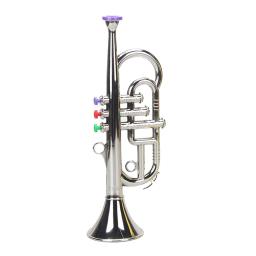 Brinquedo trompete para crianças segurança testado bpa livre bela prata acabamento de ouro com cor chave vento e instrumentos musicais de bronze - Image 6