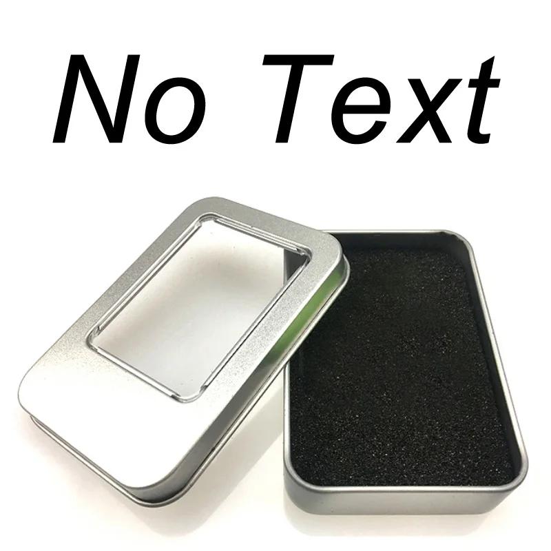 Caixa de lata personalizada com o seu texto, gravado a laser, presentes de metal prateado, pingente para anel, colar, chaveiro, relógio de bolso - Image 1