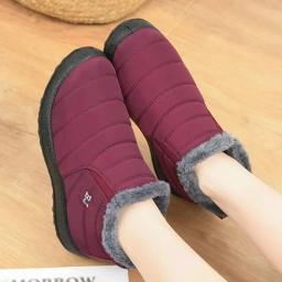 Botas de inverno à prova dwaterproof água para as mulheres 2023 novas botas de neve de pelúcia botas de tornozelo feminino quente preto casal algodão casais sapatos plataforma - Image 4