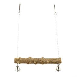 Papagaio de madeira Stand Pole Swing Toy com Bell para Tiger Skin Claw Grinding, Bird Cage Acessórios, Grinding Beak - Image 6