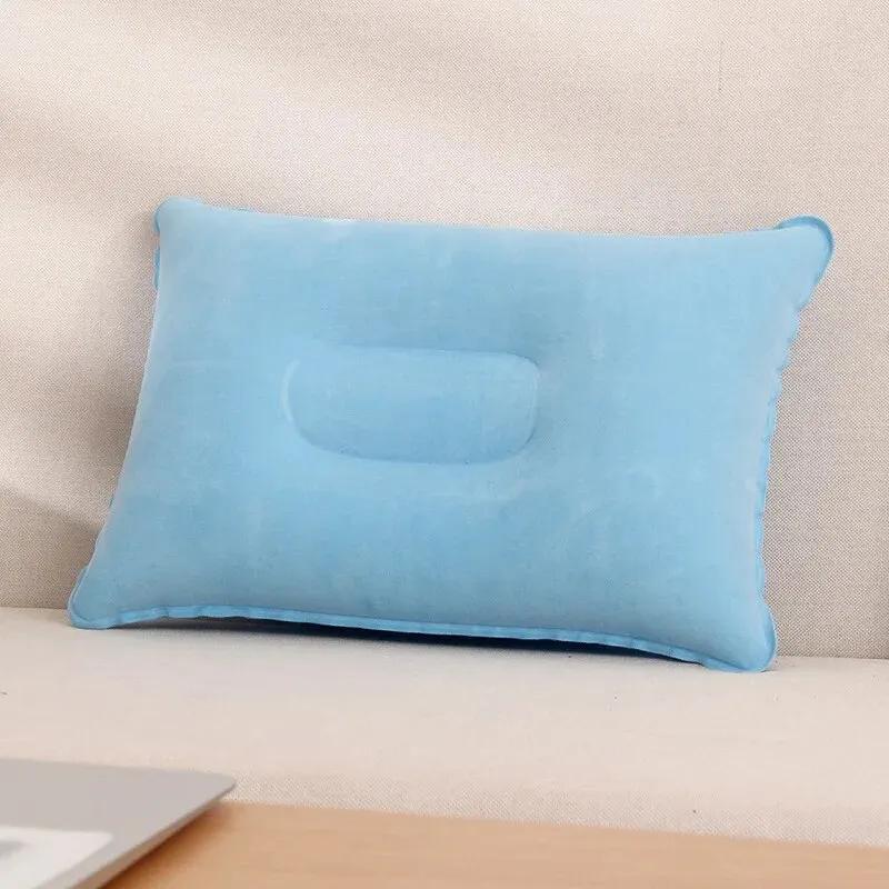 Portable Fold Inflável Air Pillow, Viagem ao ar livre Dormir, Camping, PVC Neck Stretcher, Encosto Avião, Travesseiro Confortável - Image 1