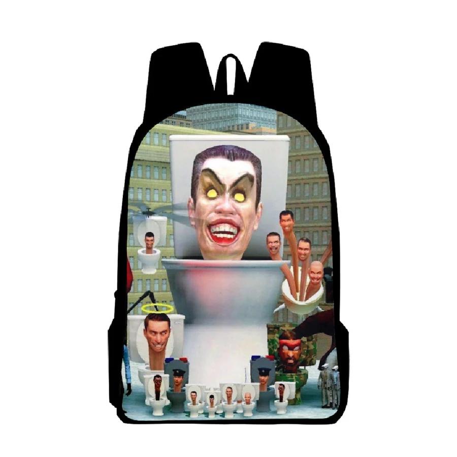 Skibidi-Mochila Sanita para Homens e Mulheres, Bolsa Escolar, Titãs, Cameraman, Lancheira, Alto-falante, TV, Estojo de Lápis, Bookbag, Kid - Image 1