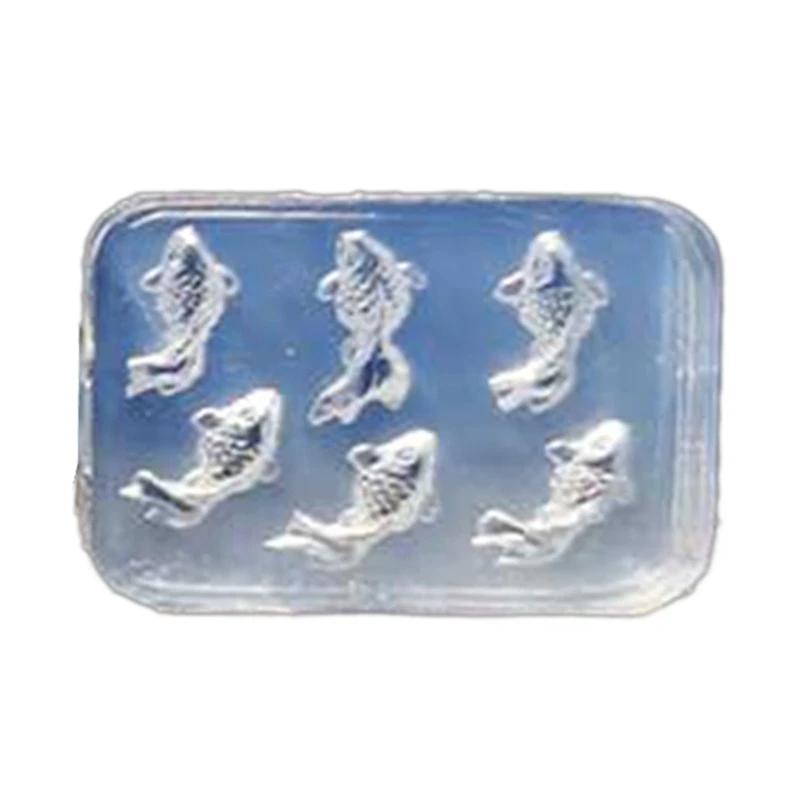 Ornamentos de peixinho dourado colar espelho moldes de silicone adequados para resina epóxi diy artesanato brincos pingente de - Image 1