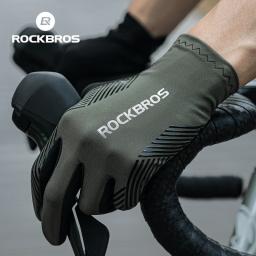 ROCKBROS-Luvas de Ciclismo Antiderrapante Respiráveis, Dedo Completo, Tela Sensível Ao Toque, Motocicleta Equitação, BTT, Road Bike, Primavera, Verão - Image 1