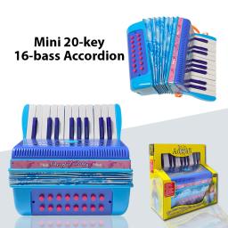 Fivela de acordeão de botão leve, coordenação olho-mão, palco, instrumento musical para iniciantes, mini, 20 teclas, 16 graves - Image 3