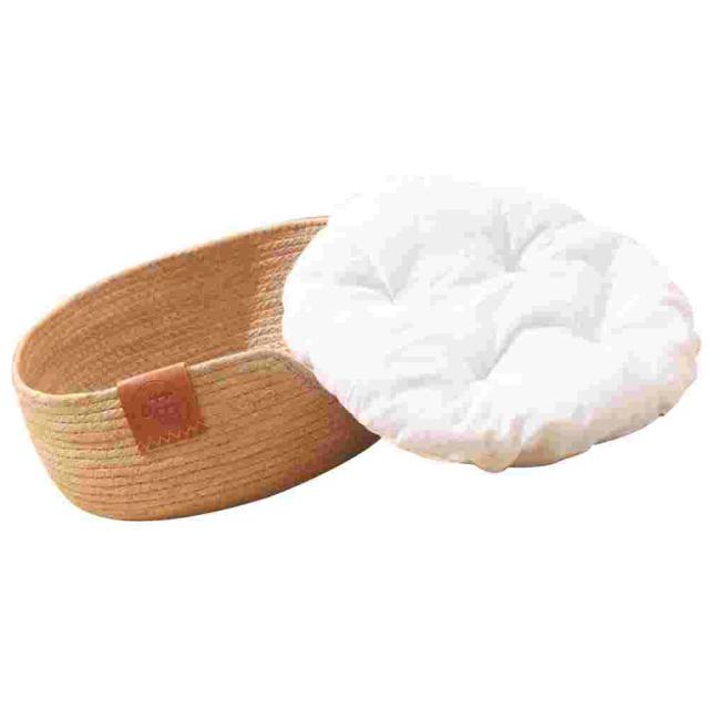 Cesta Scratch de Palha para Gatos - Confortável Cama de Dormir Kittycorn para Seu Amigo Fiel