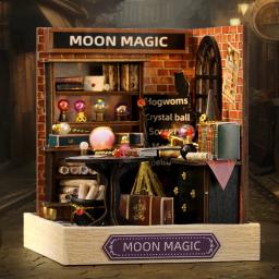 Dollhouse DIY com Luz LED, Magic Moon, Mini Roombox, Casas de Bonecas em Miniatura, Kit Construção com Móveis, Presente de Aniversário - Image 1