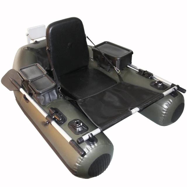 Barco Inflável de Pesca com Armazenamento, Alças Ajustáveis e Suporte para Motor de Trolling