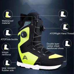 2024 esporte sapatos de esqui duplo uso rápido das mulheres dos homens estilo sapatos de neve resistente ao frio quente impermeável respirável botas de snowboard - Image 5