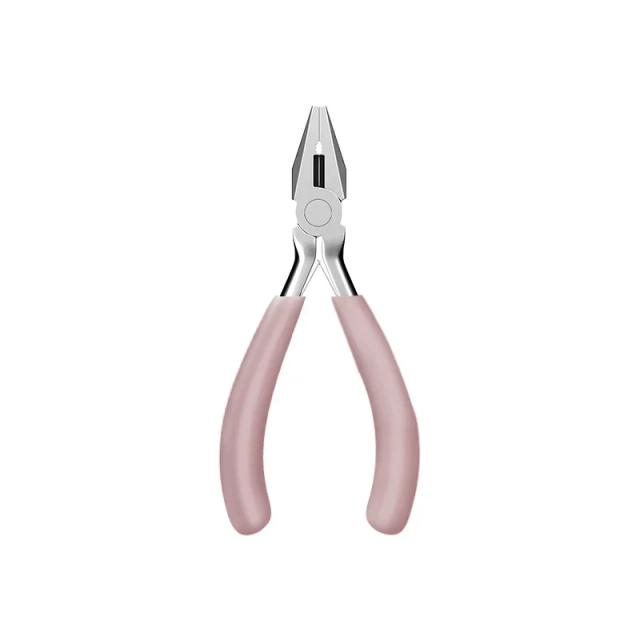 Kit de Alicates de Aço Inoxidável Rosa para Artesanato e Joias DIY com Fio de Corte de Nariz Redondo