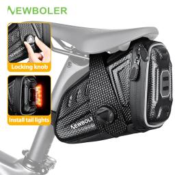 Newboler bolsa de selim de bicicleta à prova d'água, mtb, estrada, cauda, reflexiva, listrada, bolsa de ferramentas, mtb, acessórios - Image 1