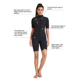 Fato de mergulho para homens e mulheres, traje de neoprene, maiô quente, roupa de mergulho grátis manga curta, mergulho com surfe 3mm - Image 4
