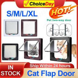 Porta de plástico com 4 Way Security Lock, Portão para cachorro, Portão de segurança para cão, gato, gatinho, Pet Shop - Image 1
