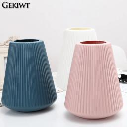 Grandes vasos de flores minimalistas, vaso criativo nórdico, recipiente plástico, arranjo de flores, decoração de casa, decoração - Image 4
