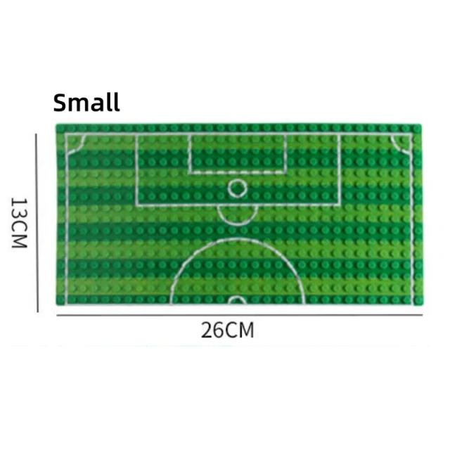 Conjunto de Blocos de Construção: Quadra de Basquete e Futebol com Figuras Divertidas