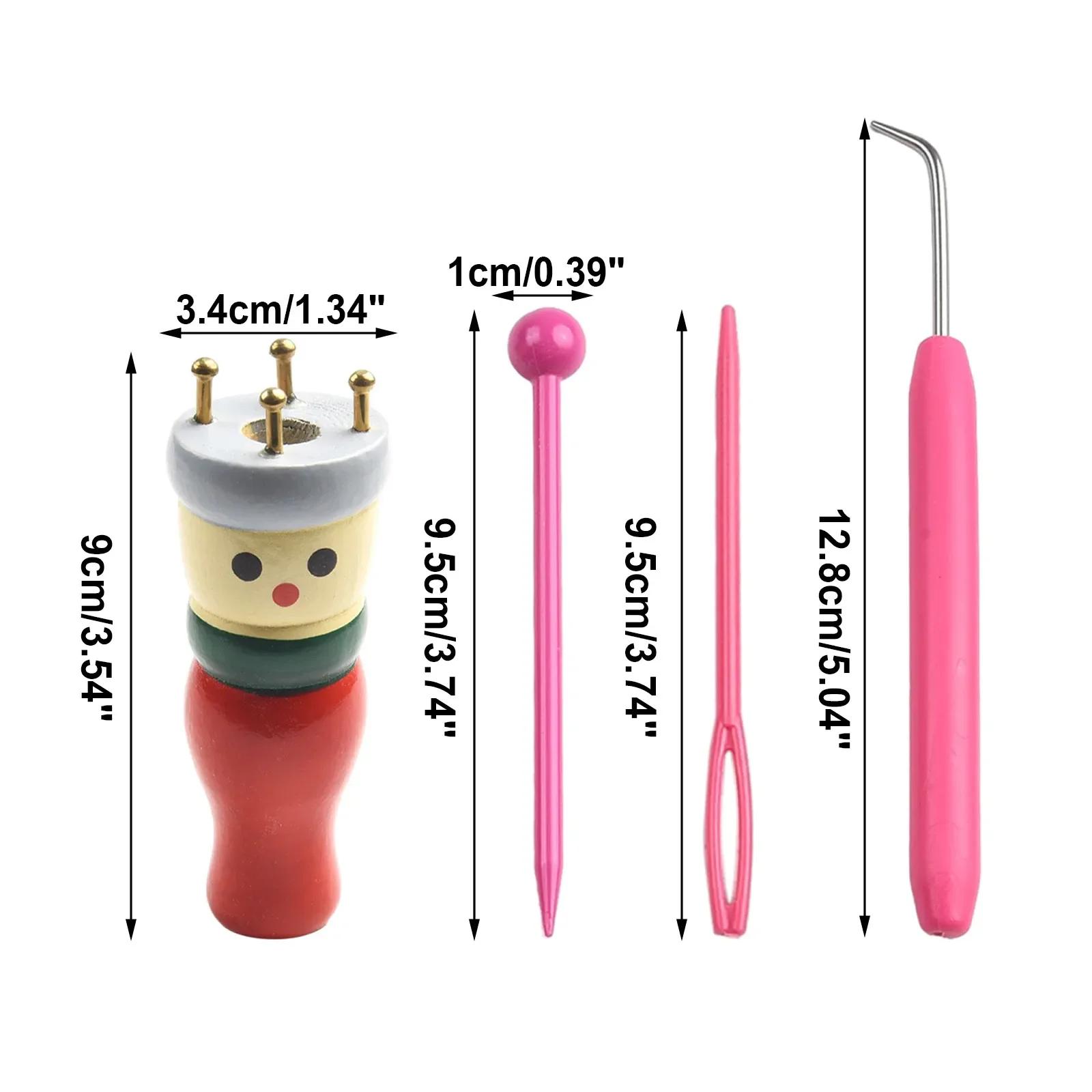 2-Piece Knitting Tool Set, Ferramentas De Costura, Carretel De Madeira, Tear Tecelagem Spool, Acessório Boneca Francesa - Image 1