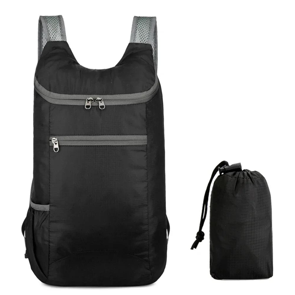 Mochila de esportes à prova d'água ao ar livre, saco dobrável portátil, mochila confortável, camping, caminhadas, viagem, saco esporte lazer, 20L - Image 1