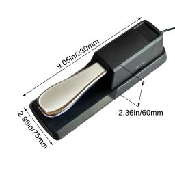 Universal Piano Sustain Pedal, Amortecedor de Teclado Midi, Sintetizador Digital, Entrada Plug com Interruptor Polaridade, 1/4 '', 6,35mm - Image 2