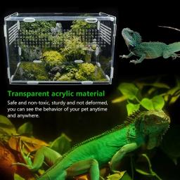 Grande terrário acrílico caixa de répteis durável transparente suprimentos para animais de estimação para animais de sangue frio réptil animal de estimação inseto casa acolhedor - Image 6