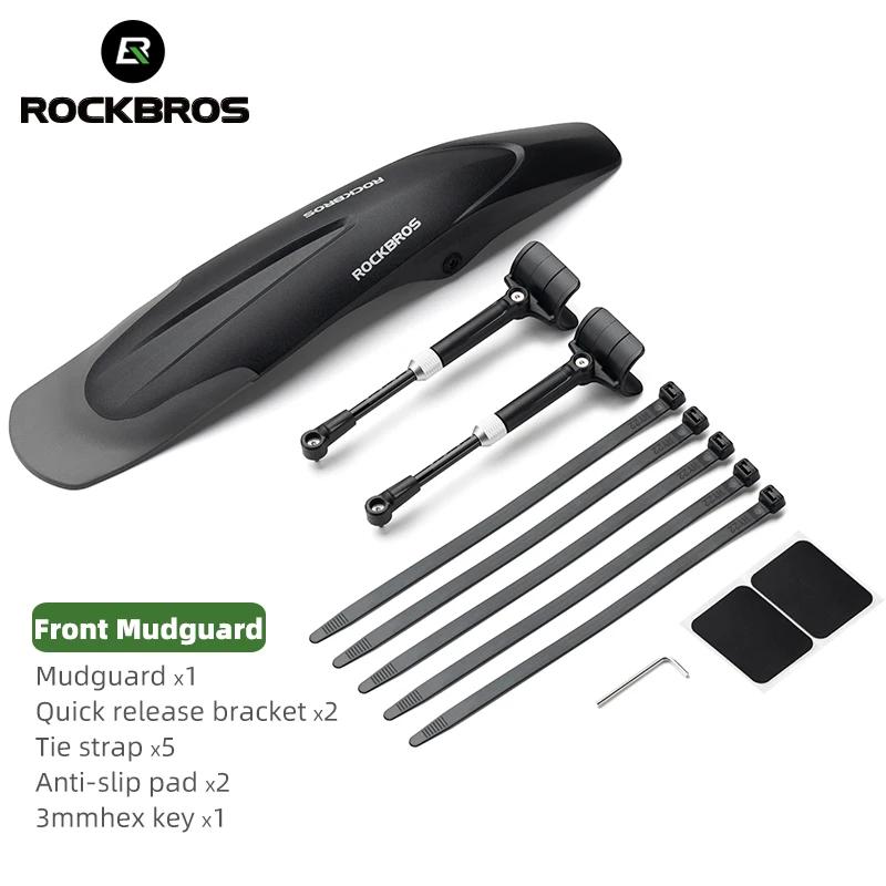 ROCKBROS Para-lamas para bicicleta Para-lamas de libertação rápida ajustável e leve para proteger 26-29 polegadas MTB Acessórios para bicicletas de montanha - Image 1