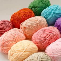 Leite algodão tricô fios de lã, bordado, tingido, tecidos à mão, crochê artesanato, suéter, chapéu, bonecas, ferramentas de costura, A2, 50g, 5Ply - Image 2