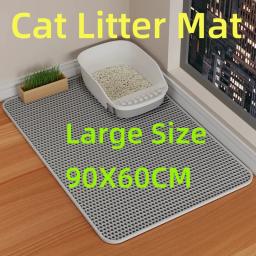 Impermeável dupla camada pet litter mat, caixa de vaso sanitário gato, areia antiderrapante, lavável suprimentos limpos - Image 1