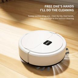 Robô de varredura totalmente automático, aspirador de pó, esfregando o chão, mini limpador, uso doméstico, Lazybones Intelligent, 3 em 1 Sweeper - Image 1
