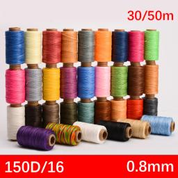 30m 50m/rolo encerado linha conjunto mão estofando agulhas de costura para artesanato de couro costura corda cabo ferramenta kit acessórios - Image 2