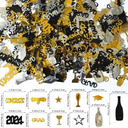 Confete de lantejoula, copo de vinho, chapéu médico, mesa scatter, decoração de festa de graduação 2024, 15g por saco - Image 6