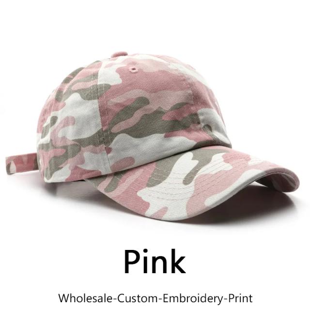Boné de Beisebol Personalizado em Camuflagem com Bordado para Esportes ao Ar Livre - Chapéu Adulto em Atacado