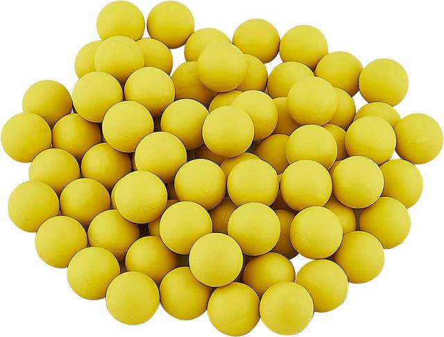 Bolas Reutilizáveis para Paintball 0.68cal, 0.5cal e 0.43cal - 100 Unidades em Preto, Amarelo, Laranja e Azul para Armas Byrna SD e T4E HDR Motim
