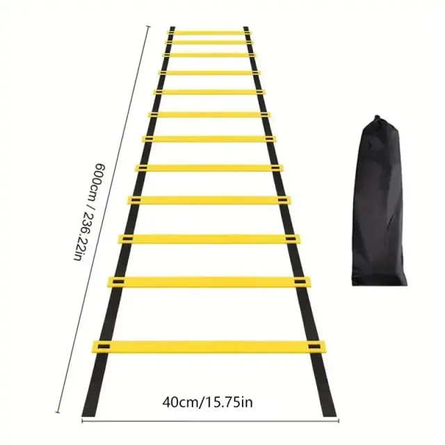 Escada de Agilidade Esportiva com Alça de Nylon Ajustável para Treinamento de Velocidade, Coordenação e Aquecimento em Futebol e Outros Esportes