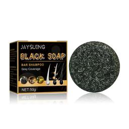 Barra de champô para escurecimento do cabelo, Tintura para cabelos grisalhos e brancos, Condicionador Orgânico Natural para Cabelos, Rosto e Corpo, 60g, 50g - Image 2
