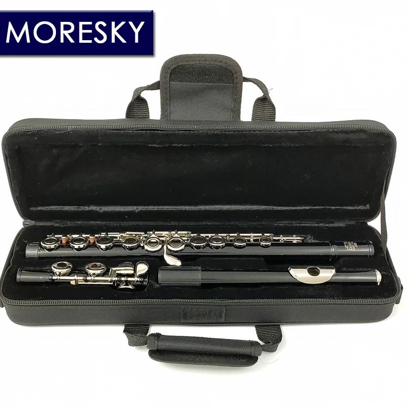 MORESKY-Flauta banhada a níquel com chave E, chaves C, 16 furos próximos, cuproníquel, preto, MFL-607 - Image 1