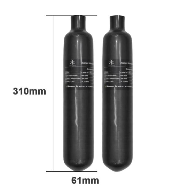 Cilindro de Alta Pressão TUXING de Fibra de Carbono 0.58L, HPA 300Bar, M18x1.5, Ideal para Armas de Ar Comprimido