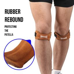 Joelheiras de couro pressurizado, patela, absorção de choque, anti-menisco, esportes, corrida, fitness, equitação - Image 3